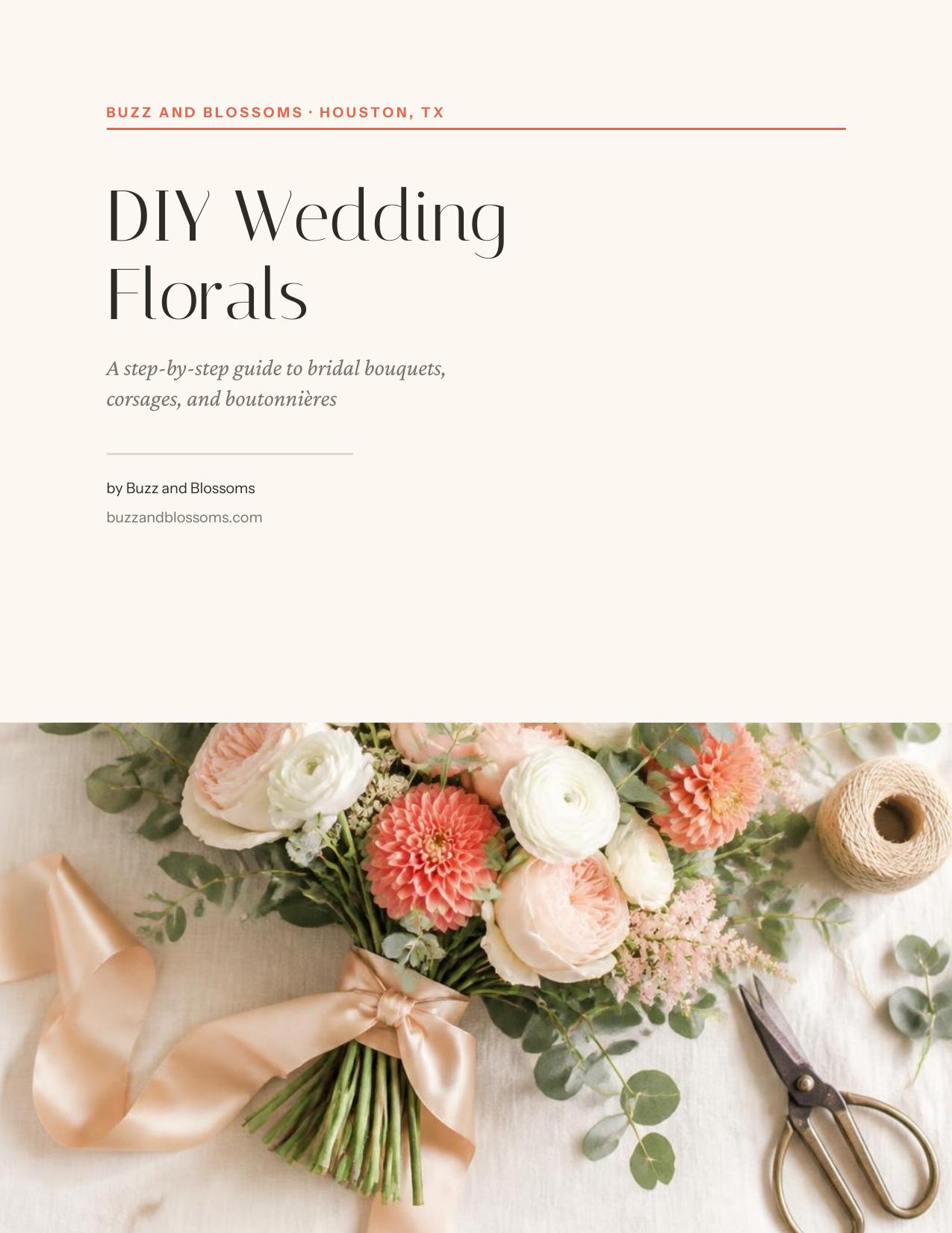 Cover of the DIY Wedding Florals eBook by Buzz and Blossoms